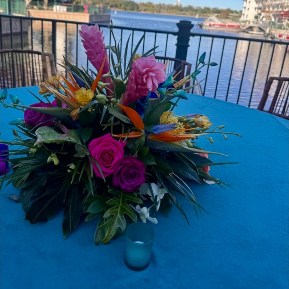 Bird of paradise tropical centerpiece