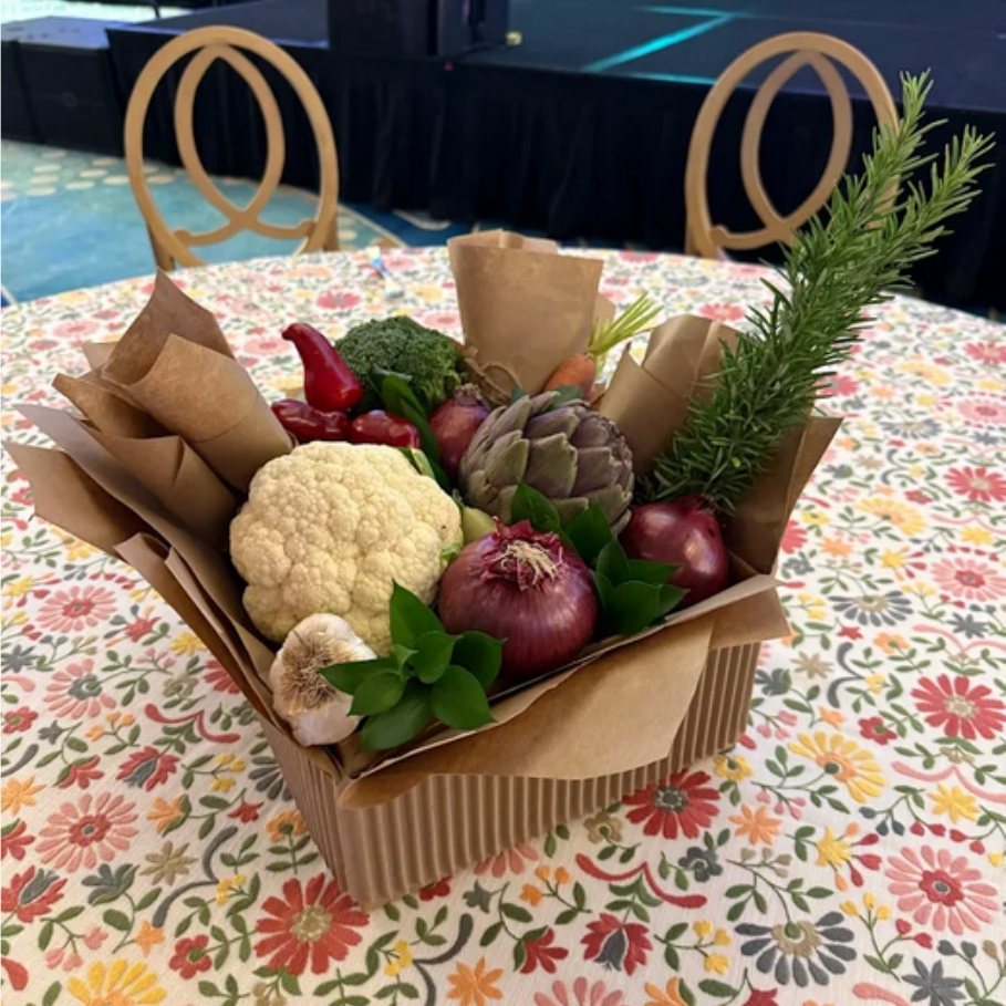 Harvest vegetable centerpiece