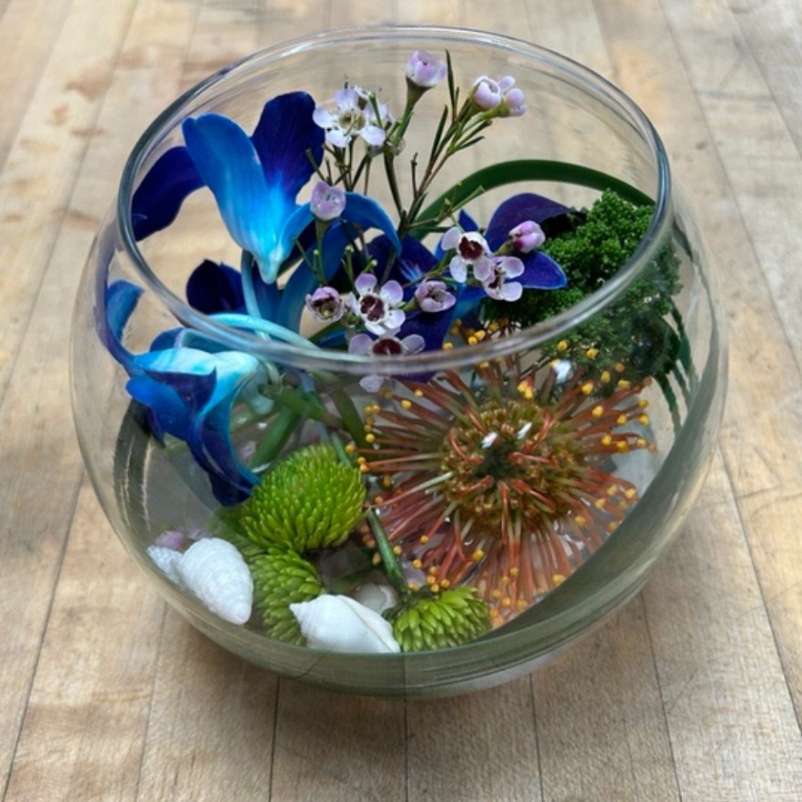 Blue orchid bubble bowl