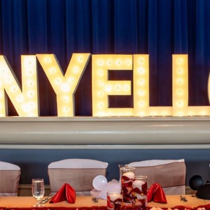 Hashtag marquee letters