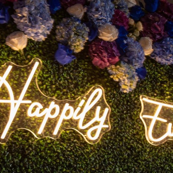 Neon “Happily Ever After” sign