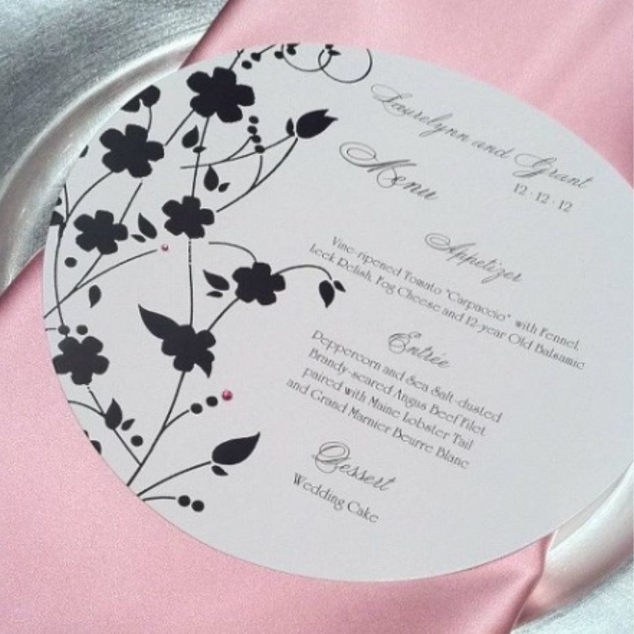 Printed menus & invitations
