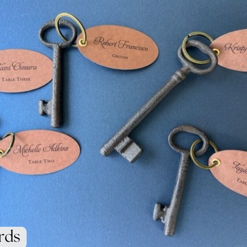 Vintage-key placecards