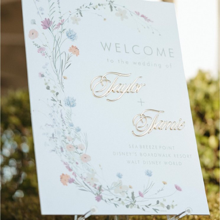 Welcome easel sign