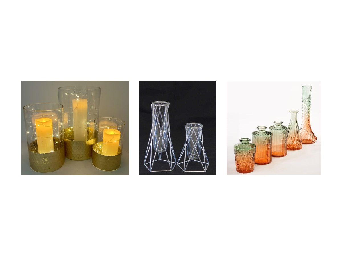 Cylinder Trios & Gold Vases