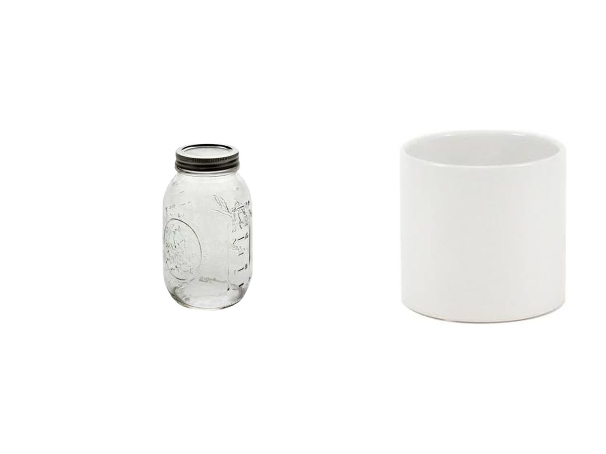 Mason Jars & 4" White Vases