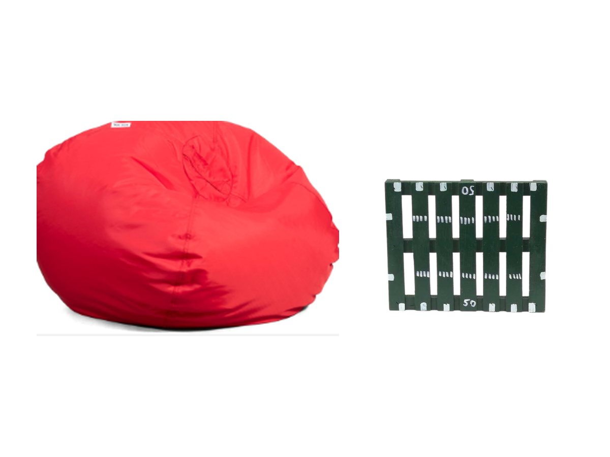 Tabletop Pallets, Beanbags & Sports Accents