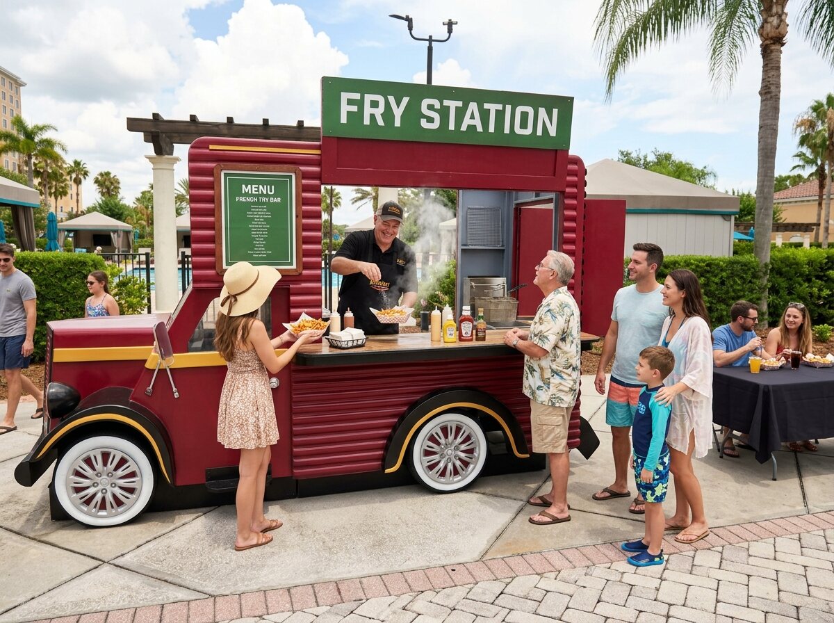 Lil Lorry vintage fry-station food truck facade
