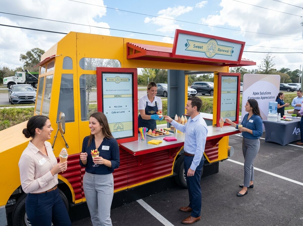 Sweet Street dessert food truck facade