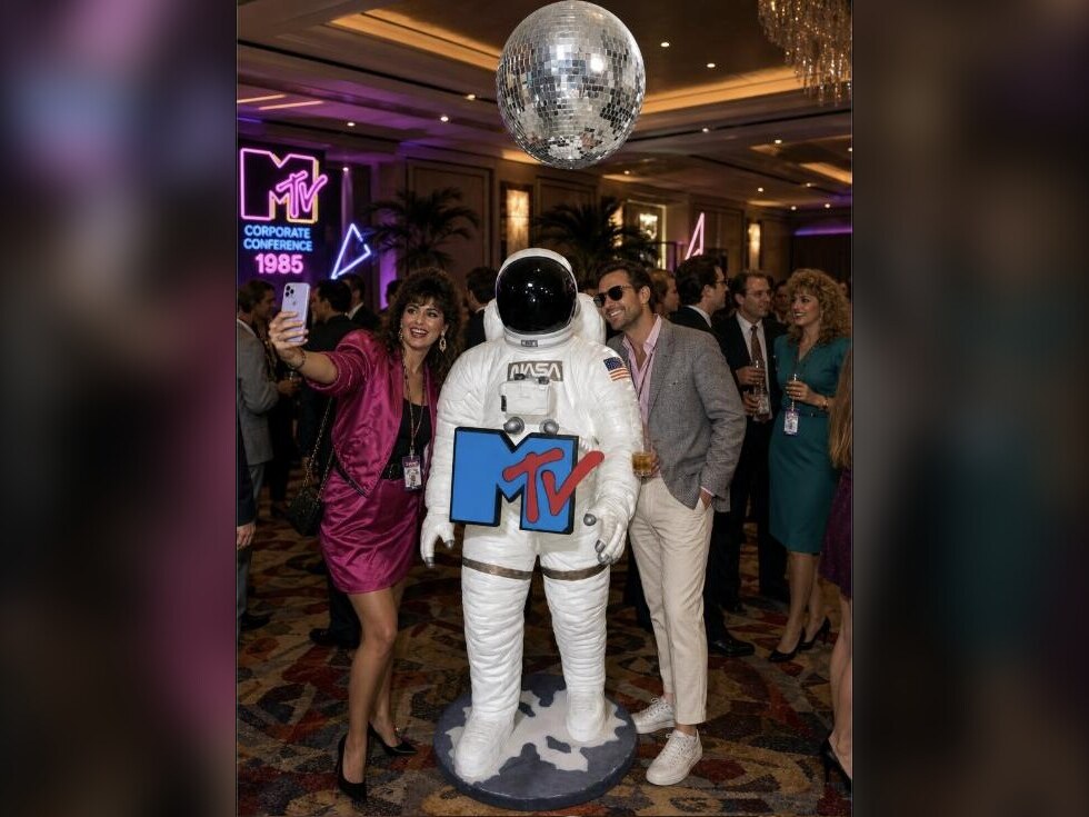 Astronaut statue photo prop