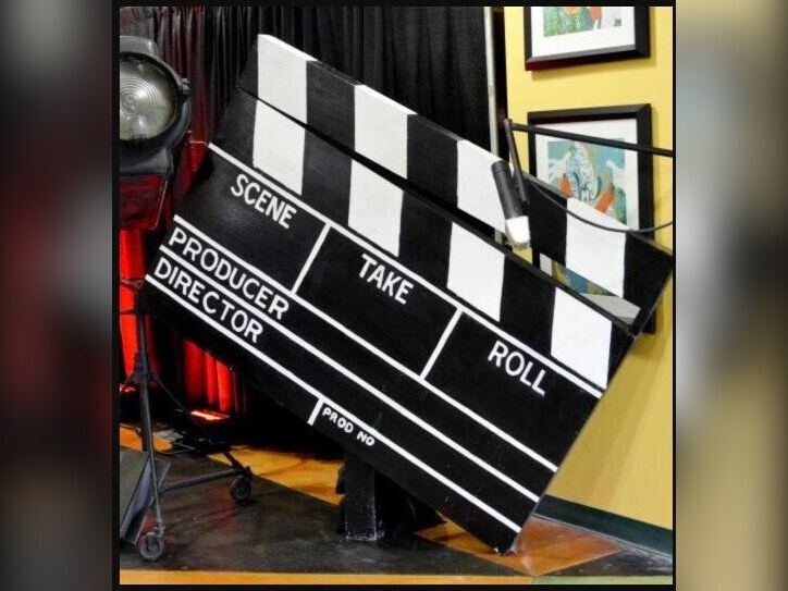 Oversized movie clapboard prop