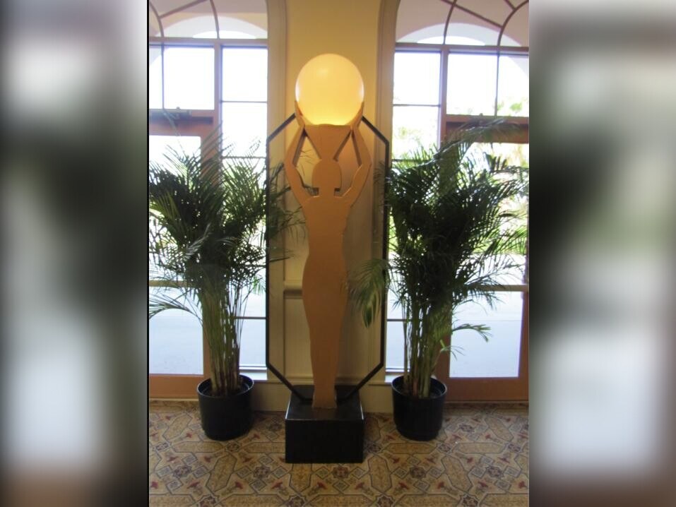 Art deco lit figure statue