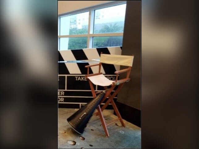 White director's chair prop