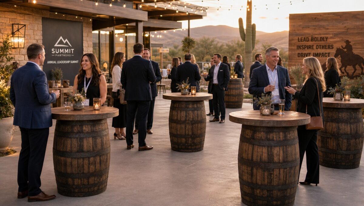 Wooden oak barrel cocktail tables