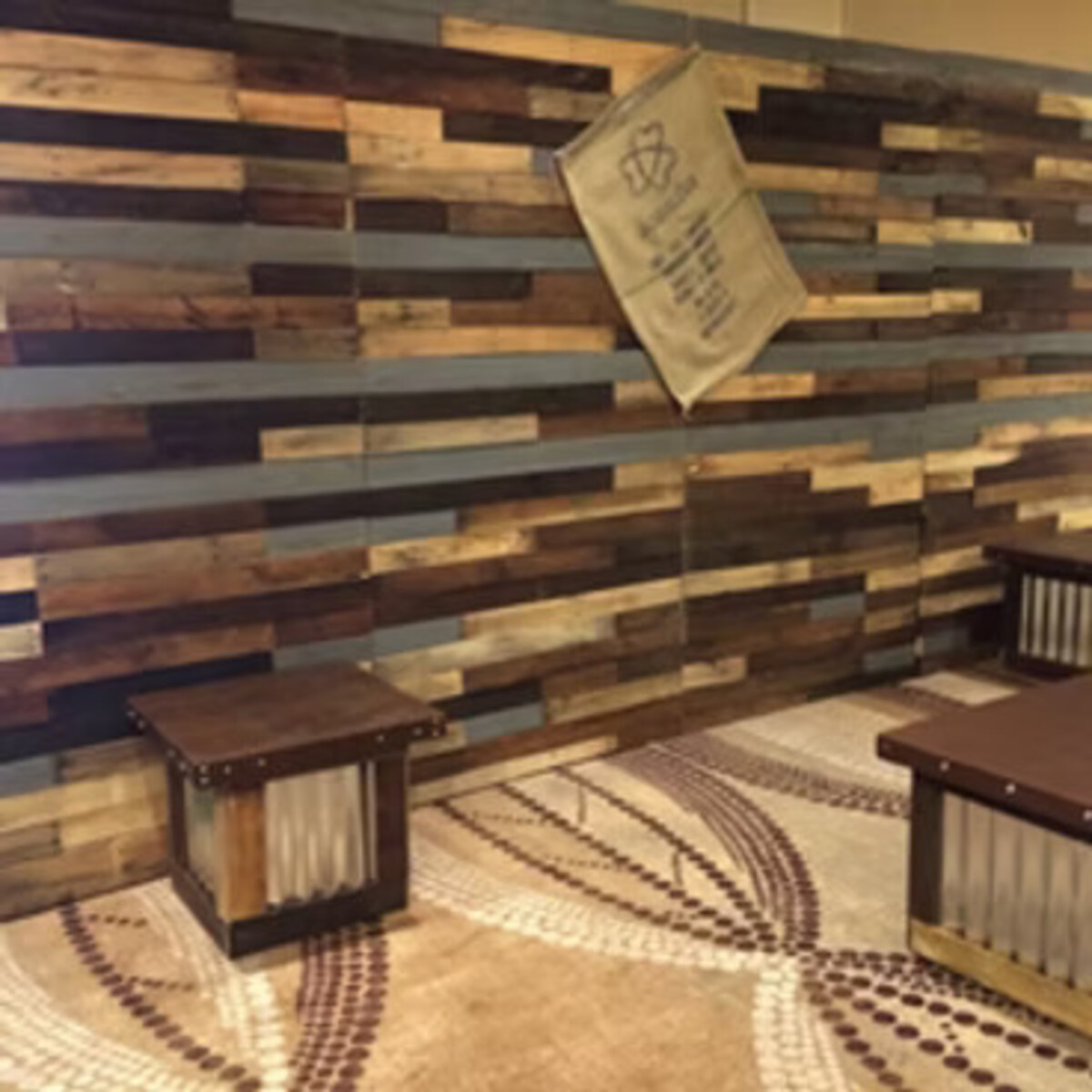 Rustic pallet wood wall backdrop