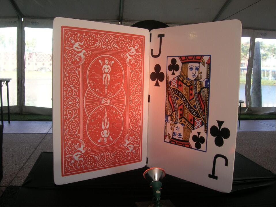Oversized playing cards display