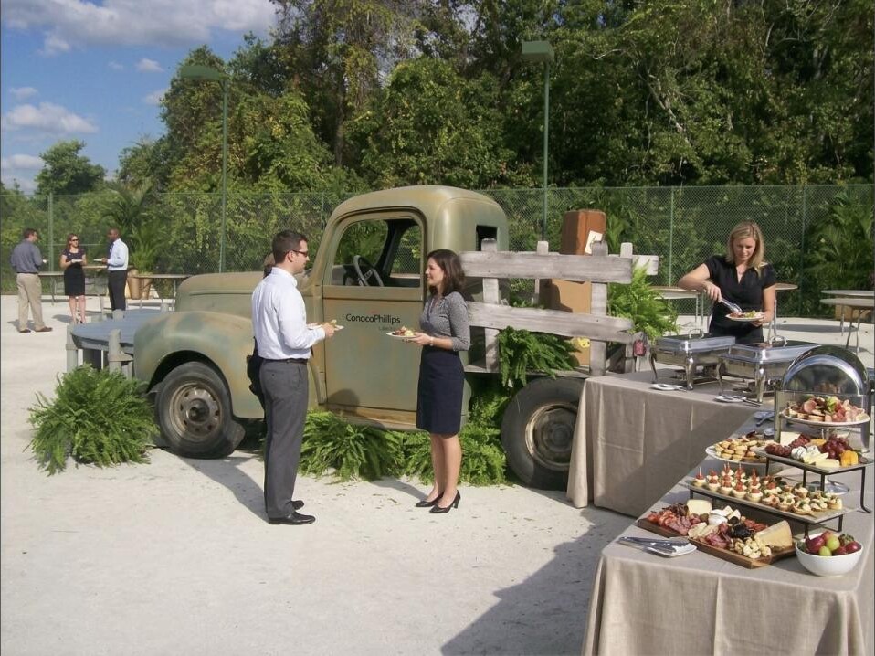 Rustic vintage truck buffet station
