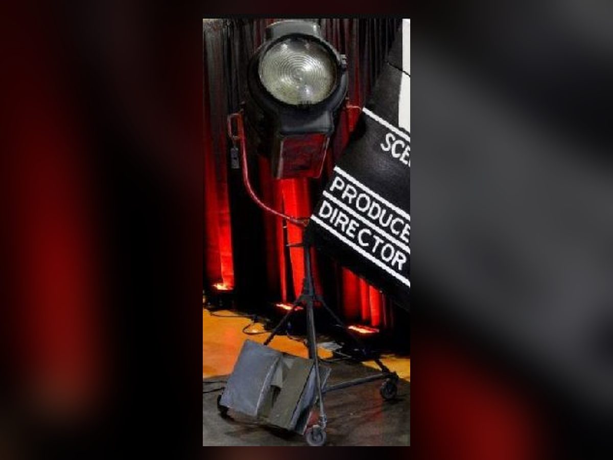 Vintage studio movie light on a rolling stand