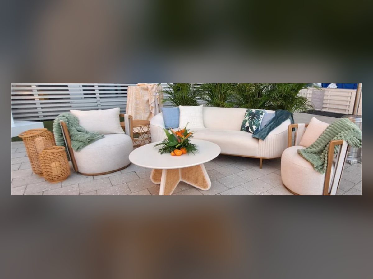 Soft seating lounge grouping with florals